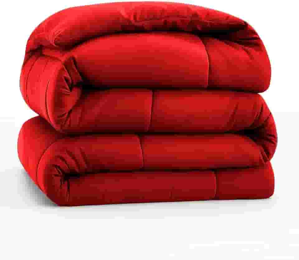 Edredom Queen Dupla Face, 400 Fios, Cobertor Macio para Cama Casal (Vermelho)