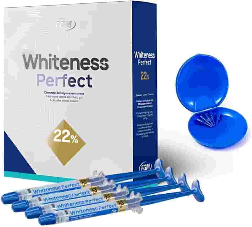 Kit Clareador Dental Uso Caseiro Whiteness Perfect 22% Fgm