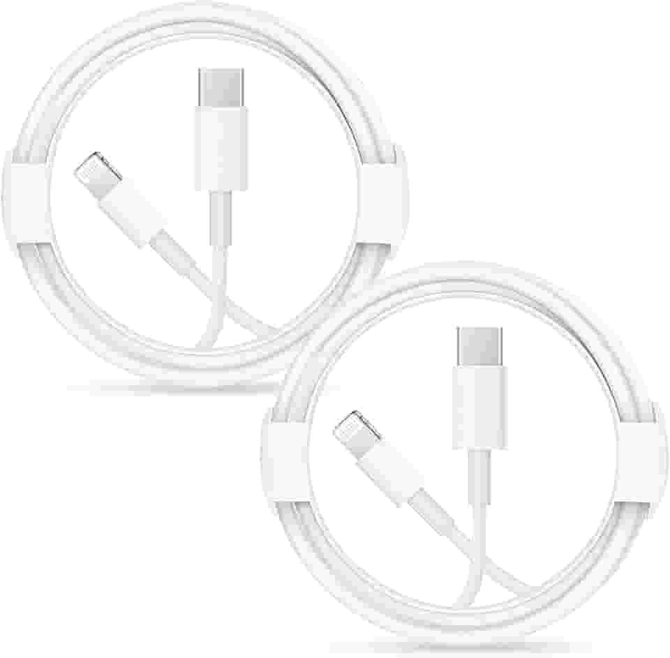Cabo Lightning de carregador rápido para iPhone [certificado Apple MFi], com 2 cabos USB-C p/ Lightning (2 m), compatível com iPhone14/14 Plus/14 Pro/14 Pro Max/13/13 Pro/12/12 Pro/12 Pro Max/11/iPad