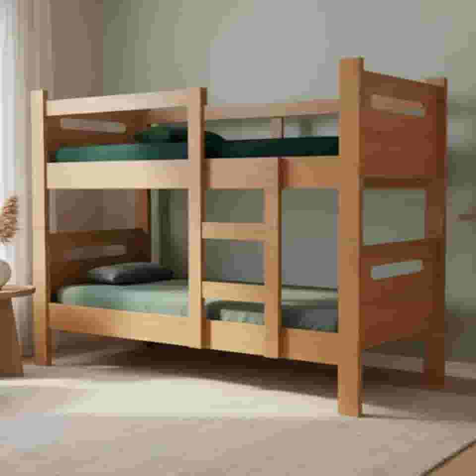 Beliche Compacta Moderna Vira Duas Camas Solteiro Com Design Funcional E Estrutura Reforçada (Nature)