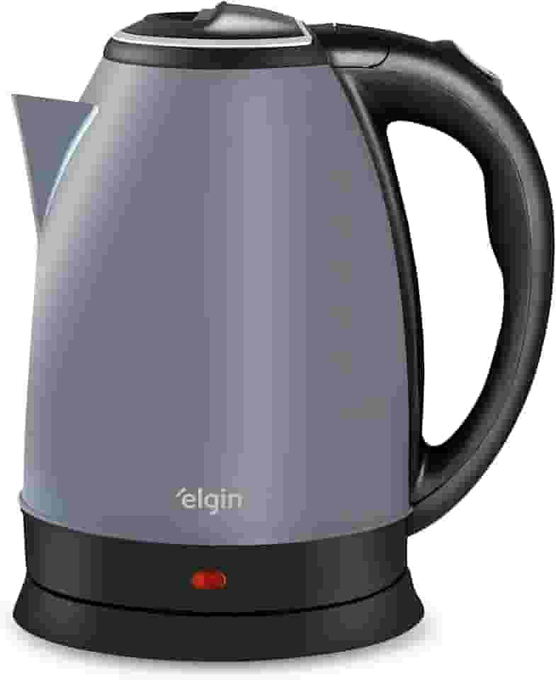 Chaleira Elétrica Inox Elgin - Jarra sem Fio 2 Litros Desligamento Automático Cinza Lunar 220V