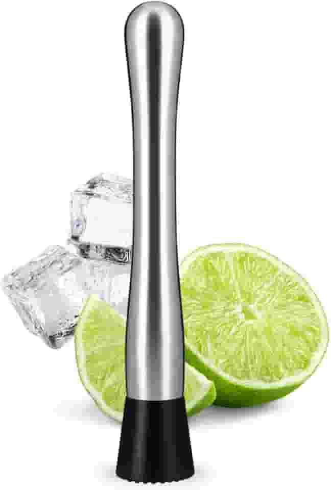 Macerador Socador Profissional Aço Inox 20cm para Caipirinha Frutas Drinks Bebidas Alho Limão
