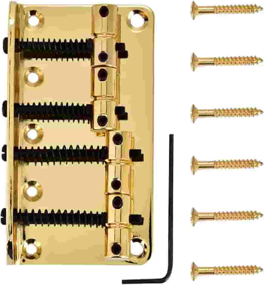 Ponte de baixo para guitarra, conjunto de ponte de baixo de 4 cordas, ponte de baixo estilo vintage de 4 cordas para baixo elétrico de 4 cordas 3, precisão de ponte de baixo