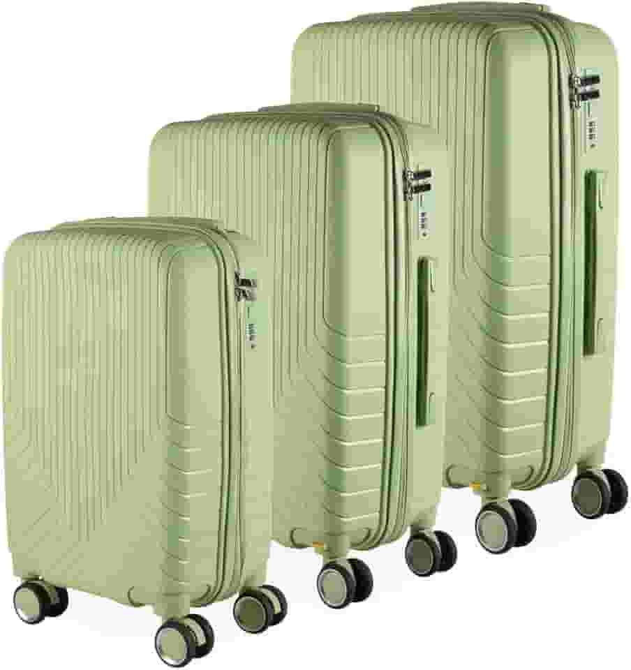 Cj Malas Polipropileno 3 Peças P, M, G Rodas 360 - Canadá (Verde)