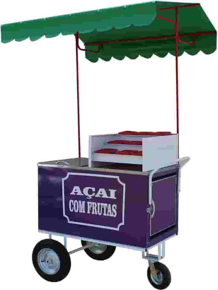 Carrinho de acai com rodas pnematica e com isolamento térmico e gelox Mod 4271