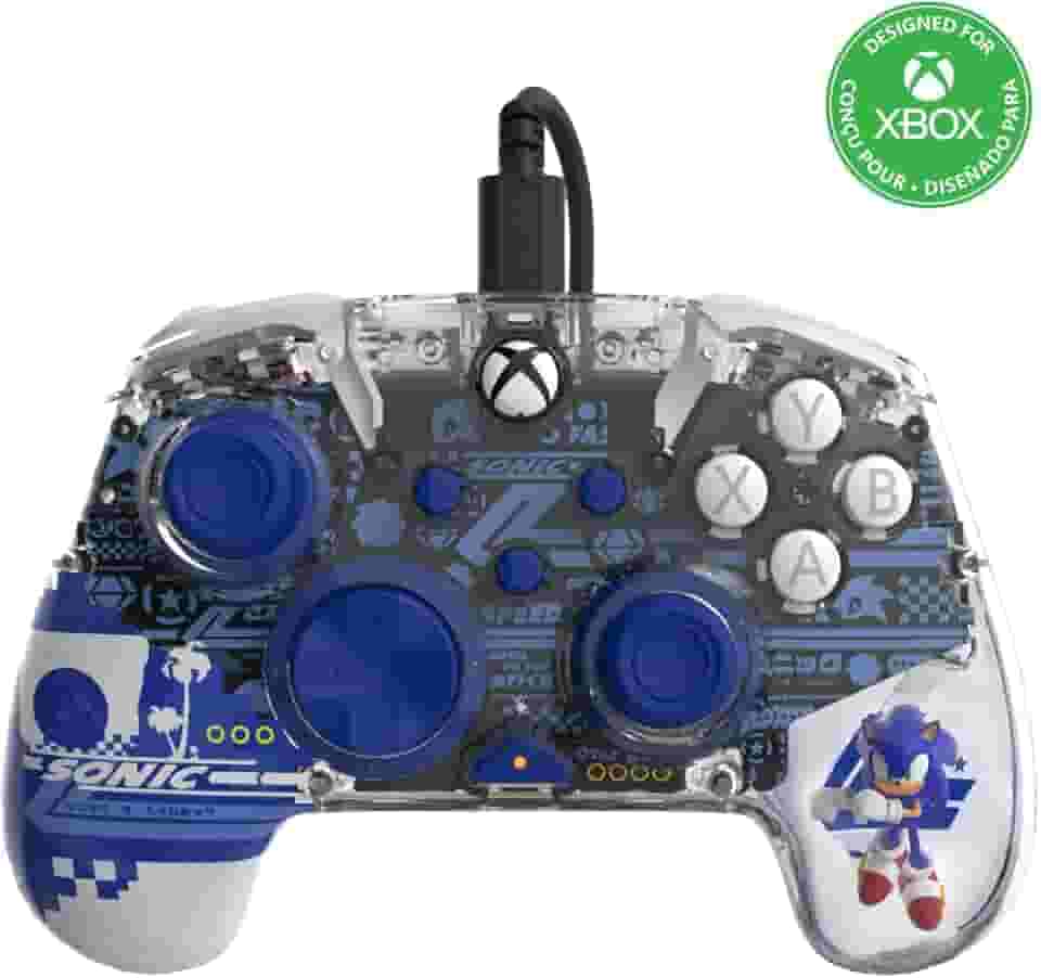 PDP REALMz Wired Xbox Controller Licensed for Series X|S, Xbox One, Windows 10/11 PC, LED Lighting Collectible Sonic Superstars, Programmable Buttons/Triggers, PC Control Hub App: Sonic Speed