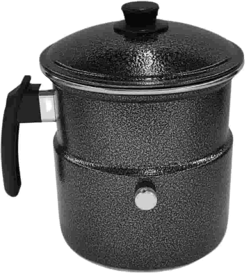 Leiteira, Fervedor de Leite com Apito 2,0L cinza craqueado.