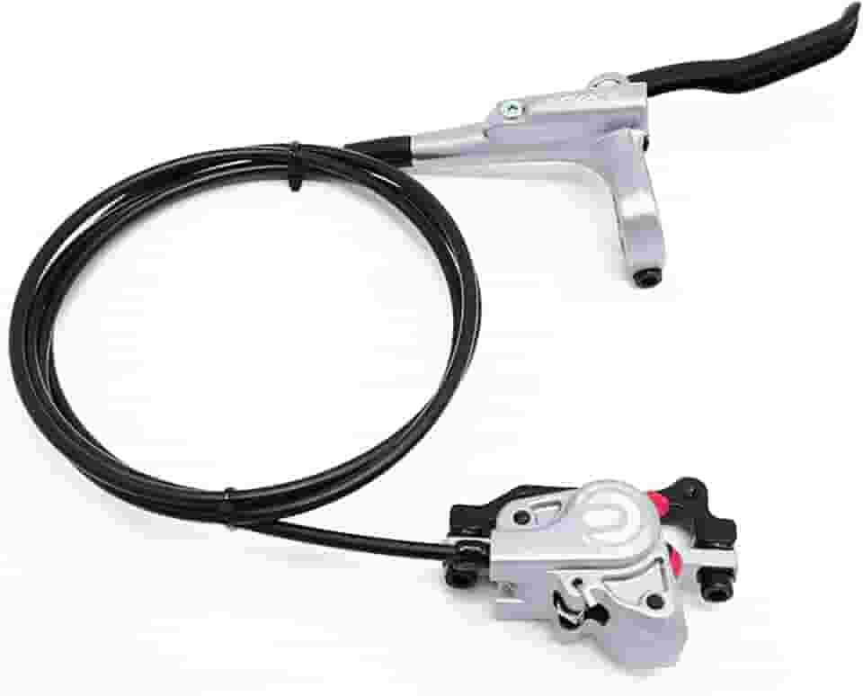 Freios A Disco Hidráulicos Dianteiros Para Mountain Bike, De Liga Alumínio Prateados Traseira Direita, 1700 Mm, Com Adaptador Is/Pm, Compatível Rotor 160 Mm