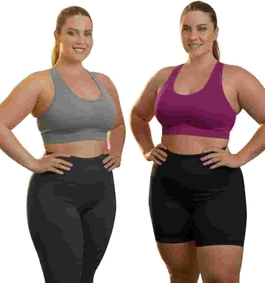 Kit 2 Top Plus Size Reforçado Academia Fitness Nadador Suplex Caminhada e Treino Roupa Feminina