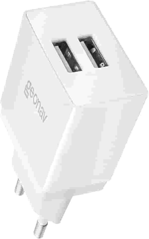 Geonav Carregador de Parede Universal 2.1A, 2 portas USB, 10W, Bivolt, ESACW2, Branco