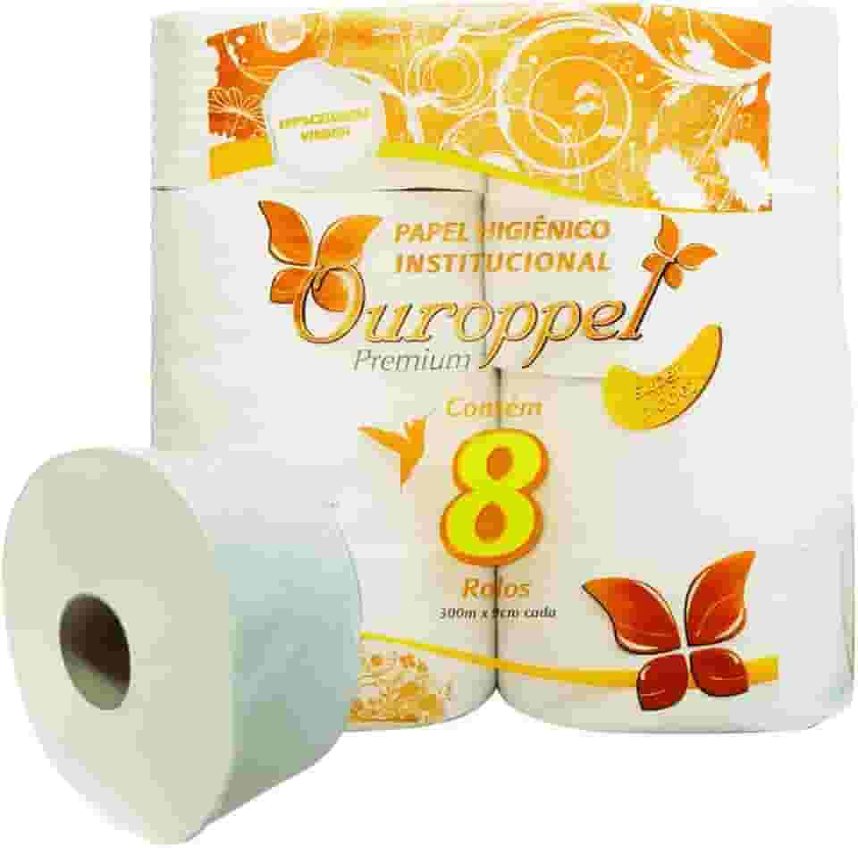 Papel Higiênico Folha Simples Rolão 300m PT 8 RL Ouroppel Premium