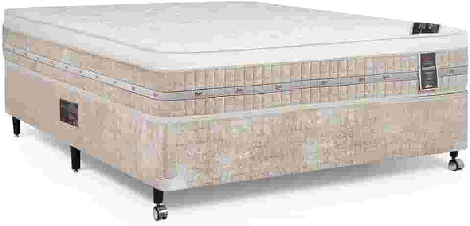 Cama Box + Colchão Castor Casal Premium One Face Tecnopedic 138x188x57cm