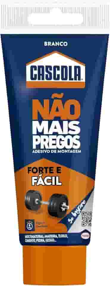 Cascola Não Mais Pregos, Adesivo de Montagem para Serviços Pesados, Cola Forte pra Madeira, Cerâmica, Metal & Mais, Adesivo de Fixação Instantânea Branco, Tubo de 1x85g