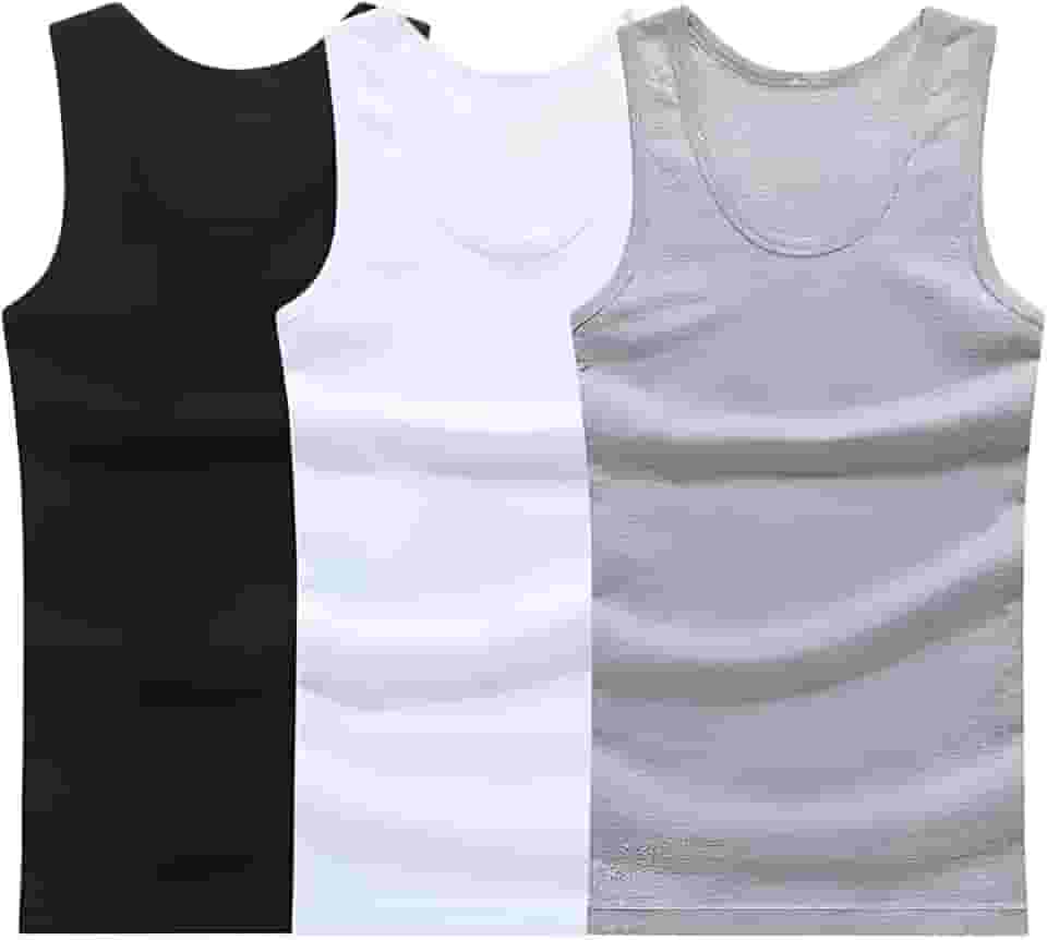 Kit 3 Regatas Caneladas Masculina Modelo Americano Ribana Zent Premium