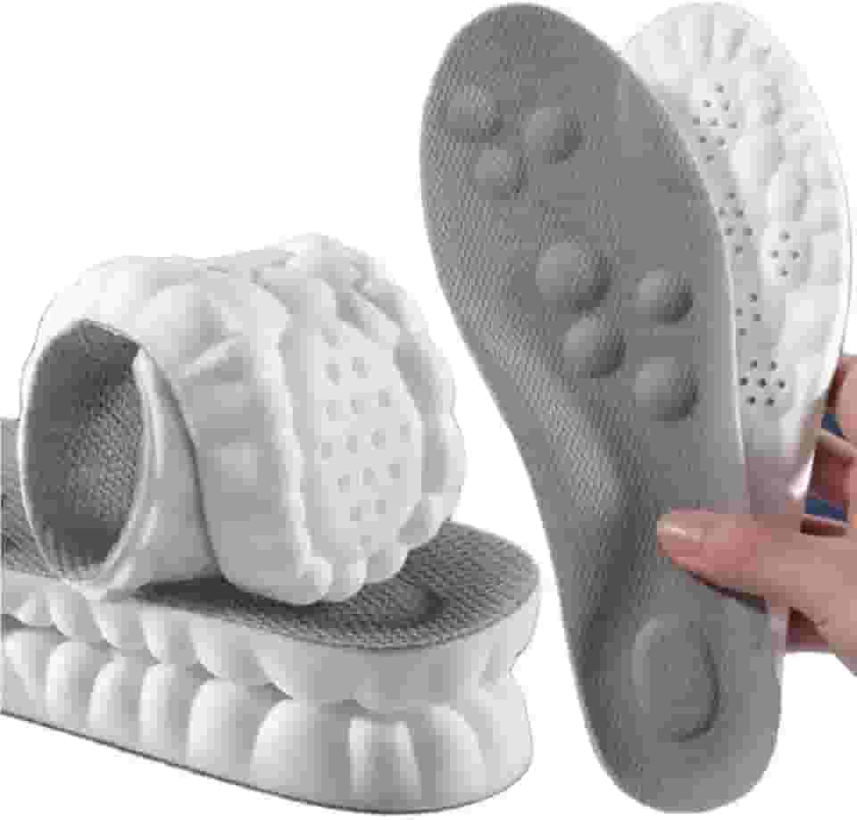 1 Par De Palmilha 4D Esportiva Ortopédica De Látex Respirável Anti Impacto Anatômica Suporte De Arco Corrida (M (25,5cm))