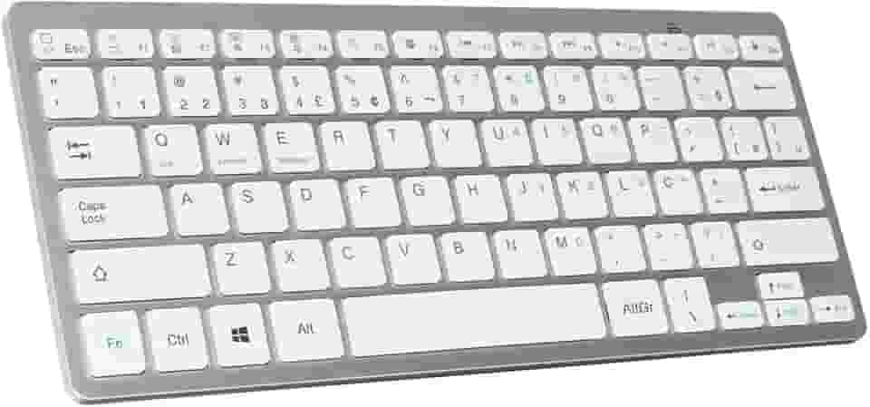 Teclado Sem Fio Bluetooth Ultrafino Padrão ABNT2 com Tecla "Ç" para Tablet, Celular, Notebook, Android, PC, Smart TV - Cinza Metalizado