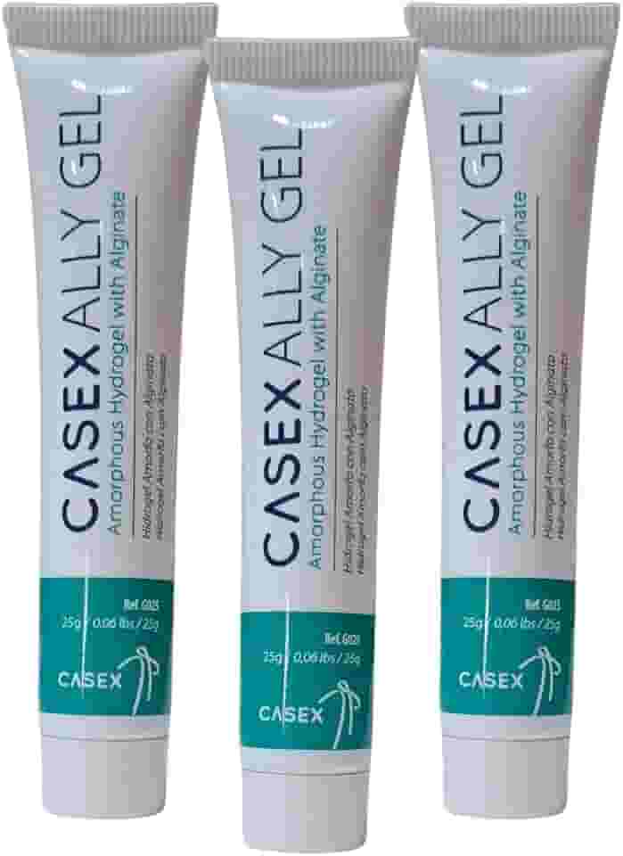 Pomada Ally Gel Hidrogel Casex 25g | 3 Unidades – Tratamento de Feridas, Úlceras, Cortes, Abrasões e Queimaduras