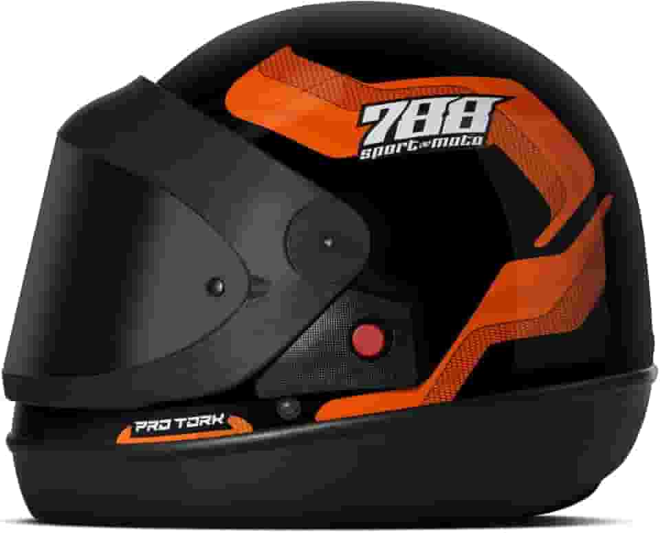 CAPACETE FECHADO PRO TORK SPORT MOTO 788 LARANJA TAM. 58 VIS. FUMÊ