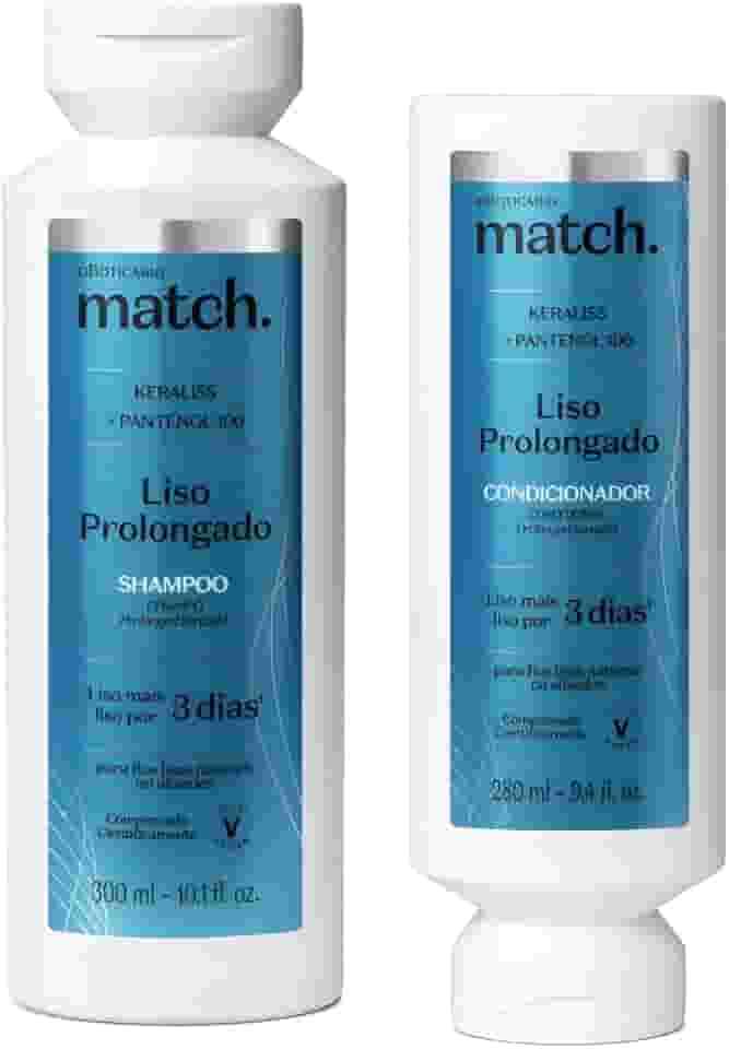 Kit O Boticário Match Liso Prolongado: Shampoo 300ml + Condicionador 250ml - Cabelos Lisos