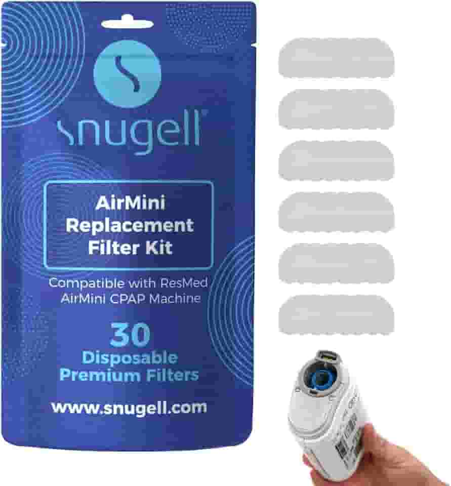 Filtros CPAP AirMini da SnugellTM | Compatível com Resmed AirMini para viagens | Ultrafino e hipoalergênico | Filtros CPAP 30 | Feito nos EUA