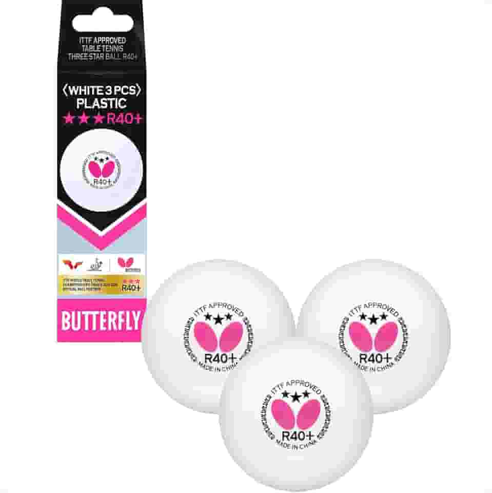 Butterfly Bolas de tênis de mesa R40+ – bola de ping pong branca de 40 mm – certificação ITTF profissional bola de tênis de mesa – pacote com 3 ou 12 unidades