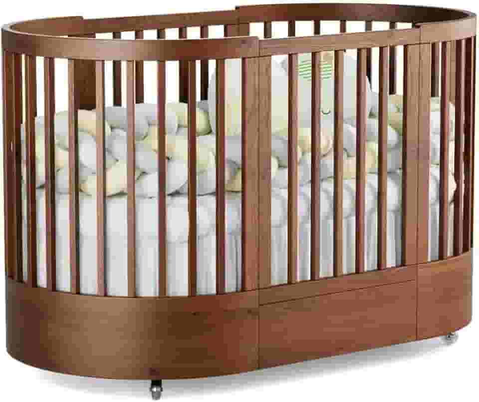 Berço Redondo 3 em 1 Divicar Wave: Evolutivo do Berço à Minicama, Design e Segurança para o Quarto do Bebê (MEL)