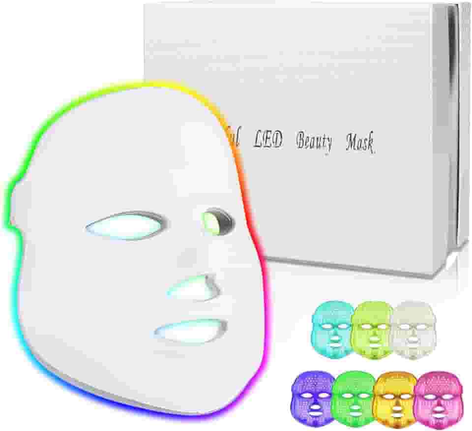 Máscara facial de LED (modelo FM-01), 7 cores LED para tratamento facial, cuidados faciais de LED para salões de beleza e uso doméstico