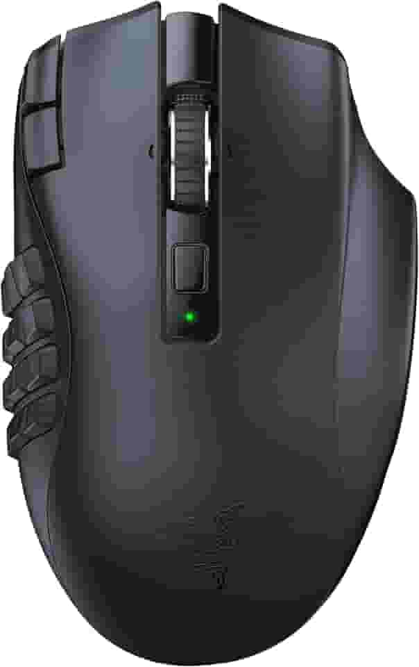 Razer Mouse para jogos MMO sem fio Naga V2 HyperSpeed: 19 botões programáveis - Tecnologia HyperScroll - Sensor óptico Focus Pro 30K - Interruptores mecânicos de mouse Gen-2 - Vida útil da bateria de