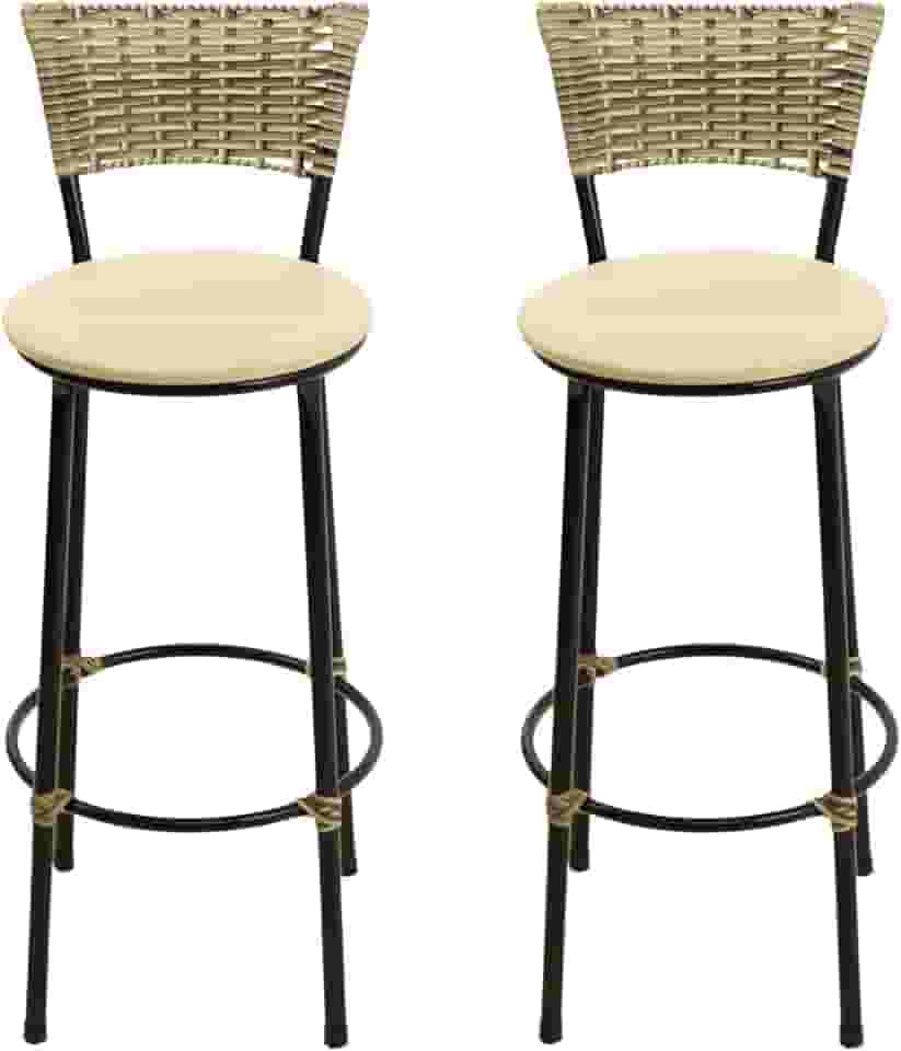 KIT 2 BANCOS BANQUETAS ALTA COZINHA BALCÃO AREA VIME JUNCO (BEGE)