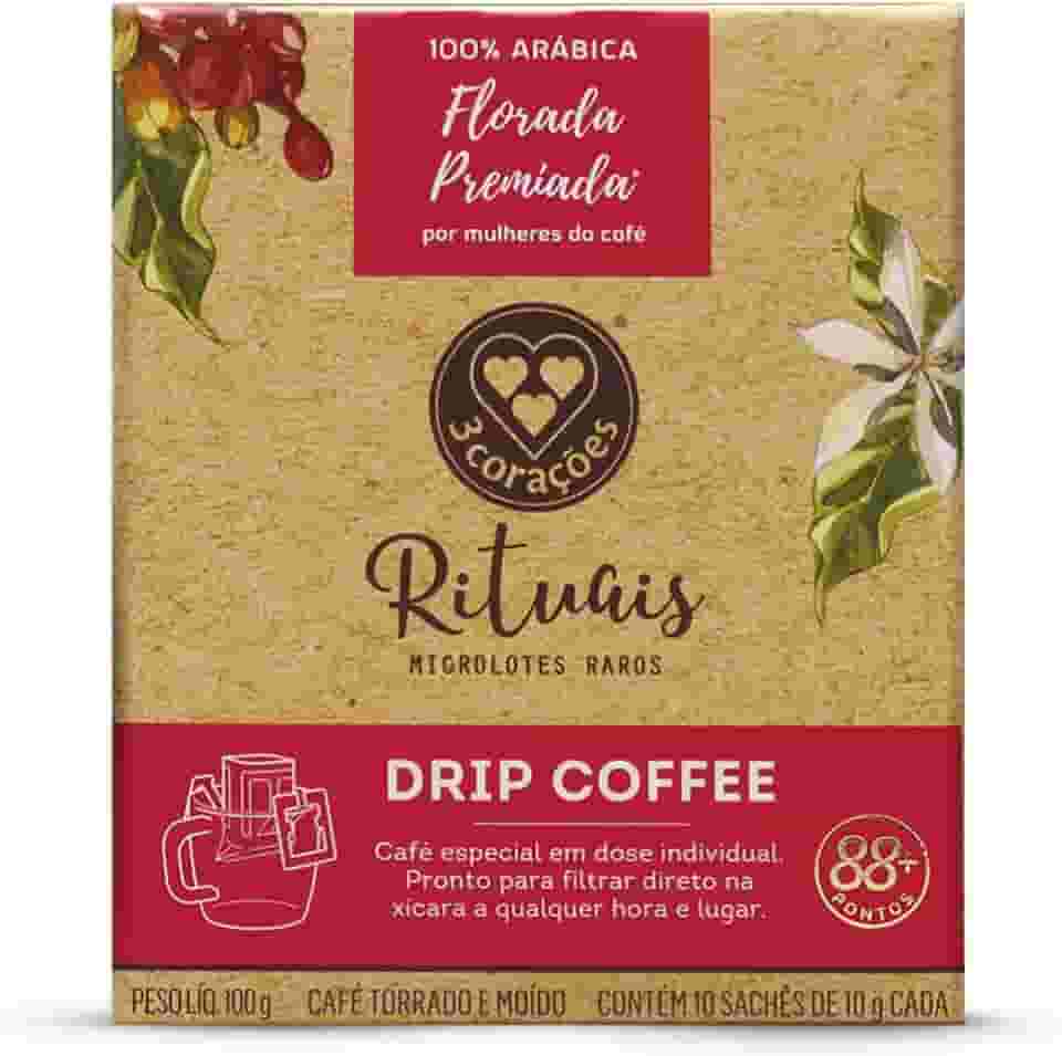 3 Corações Drip Coffee Rituais Florada Microlote - contém 10 unidades