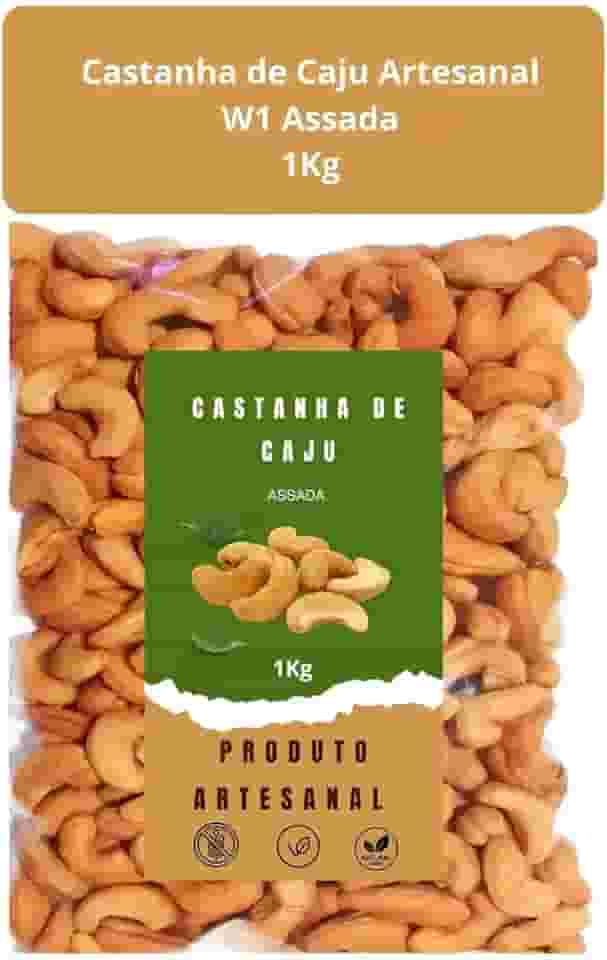 Castanha De Caju 1 Kg Inteira Premium Assada Sem Sal W1