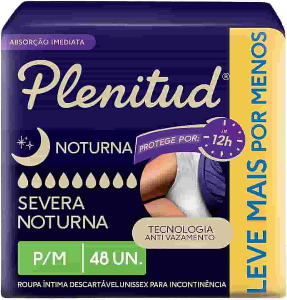 Plenitud Roupa Íntima Noturna para Incontinência P/M - 48 Un