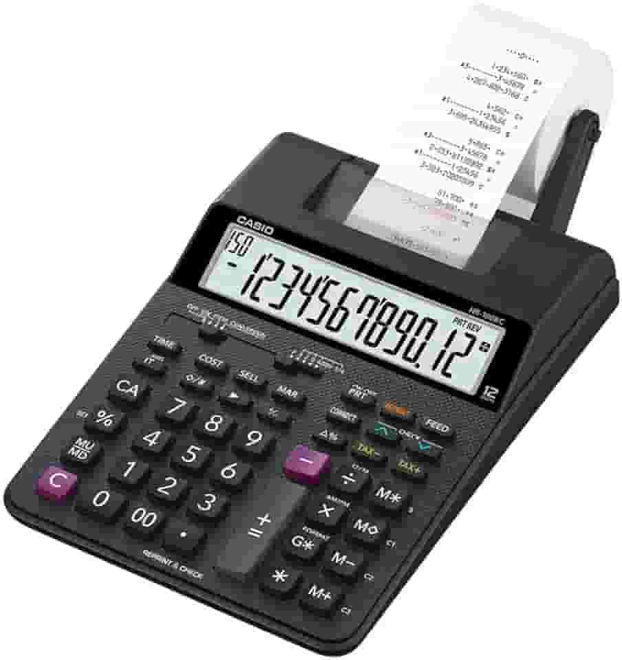 Calculadora com Impressora, 12 Dígitos, Casio, HR-100RC, Preto
