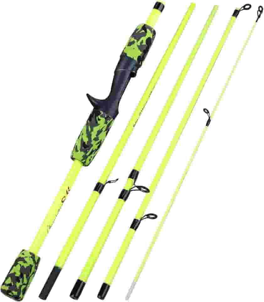 Vara de pesca Sougayilang 2PC Vara de fundição, vara de pesca leve de fibra de carbono