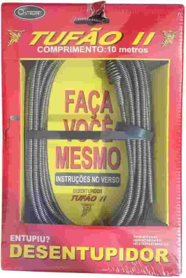 DESENTUPIDOR DE CANOS TUFÃO PROFISSIONAL COM MOLA ROTATIVA 10M PIAS, VASO SANITÁRIO E CALHAS