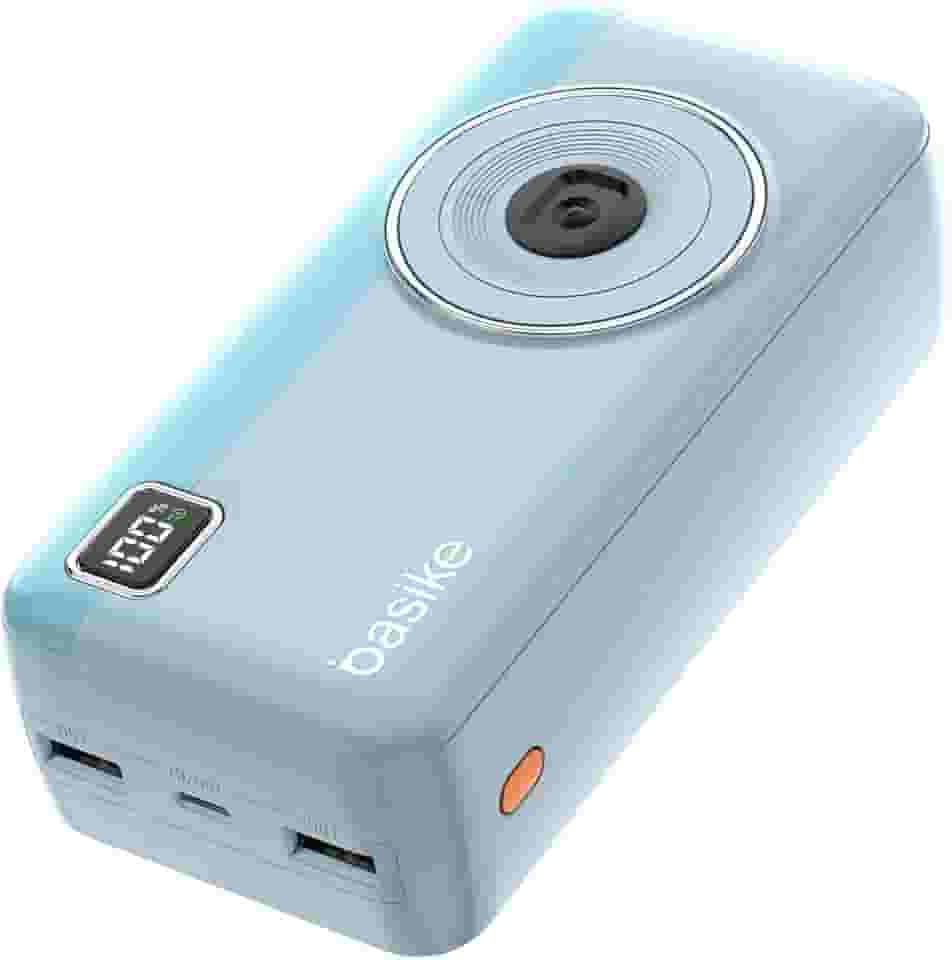 Power Bank 30000mAh, Basike Carregador Portátil 2 Saídas USB-A(até 22.5W) + Tipo-C(até 22.5W) com Cabo, Carregamento Rápido, Led Indicador de Bateria Proteção Inteligente (Azul)