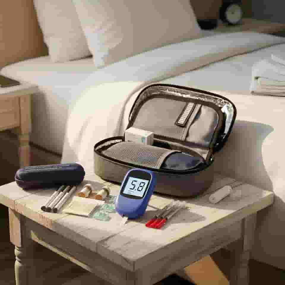 Estojo Case Térmica Para Insulina Medicamento Viagem Portátil C/Bolsa Gel Isolante (Cinza)