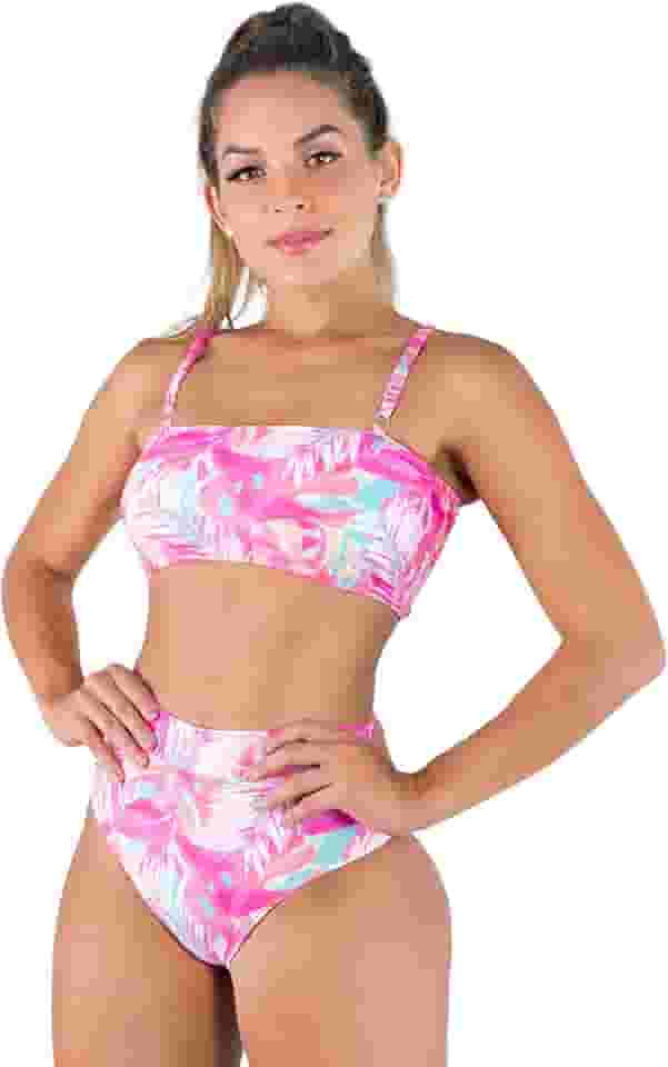 Biquini MVB Modas Top Faixa Hot Pants Cintura Alta