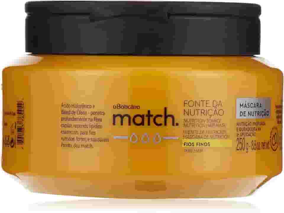 O Boticário Máscara Capilar Match Fonte da Nutrição Fios Finos, 250g
