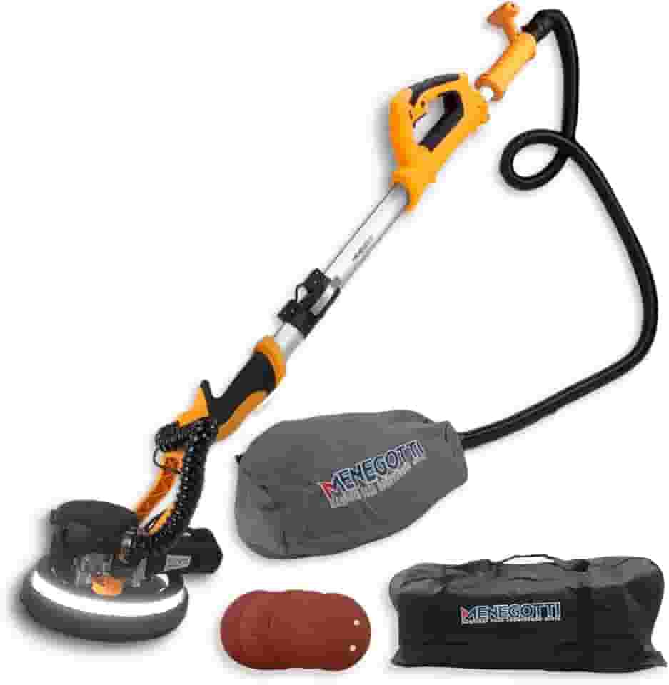 Lixadeira Parede Teto Telescópica 750w Menegotti Alvenaria Gesso C/Aspirador Led Girafa Cor Amarelo Frequência 60 Hz (220, Volts)