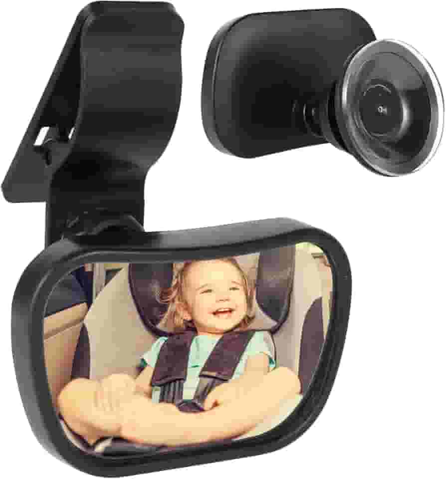 LEEZDTTXAN Espelho retrovisor de carro de bebê com ventosa e clipe ajustável, espelhos retrovisores interiores de carro para banco traseiro de segurança para assento de carro para bebês virados para