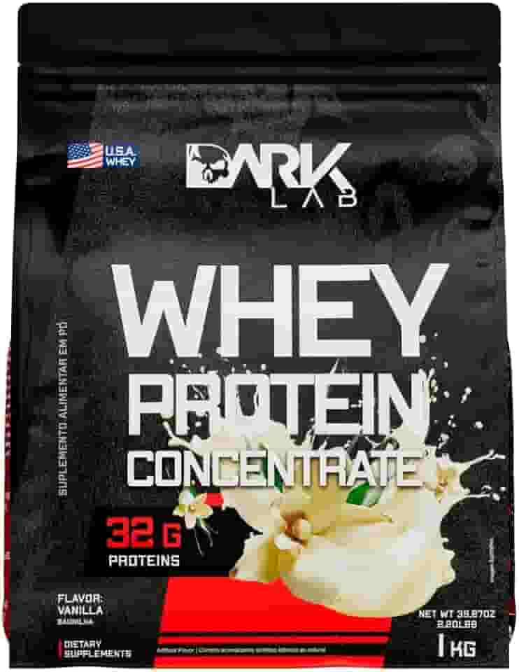 Whey Protein Concentrado Dark Lab 1kg, Baunilha, Suporte Nutricional