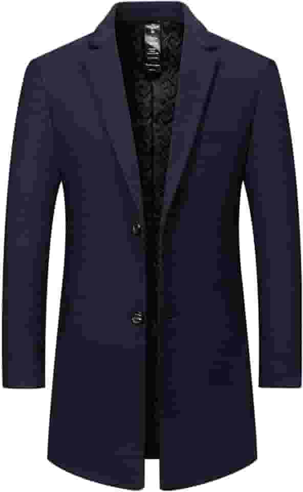 Blazer masculino masculino com gola alta forrado com lã de ovelha para trabalho modesto, longo, básico, inverno, outono, 2025