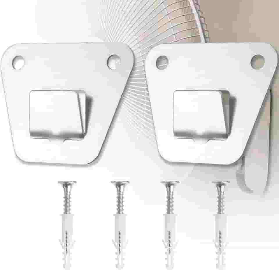 Conjunto de 2 suportes de montagem de ventilador de parede resistentes - aço sólido, com parafusos de fixação, suporte oculto para ventiladores oscilantes