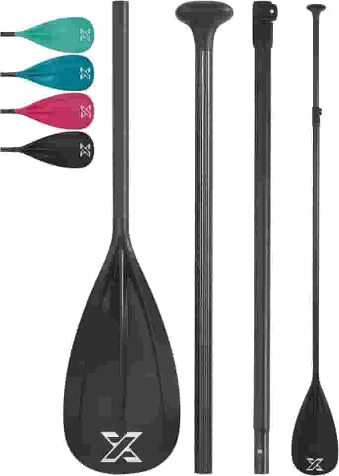 ZLX Sup Paddle - Remo Sup de Alumínio Ajustável de 3 E 4 Peças de Qualidade Premium com Lâmina de Fibra de Vidro - Perfeito para Surfe, Flutuação E Diversão Em Esportes Aquáticos (Remo Único - Preto)