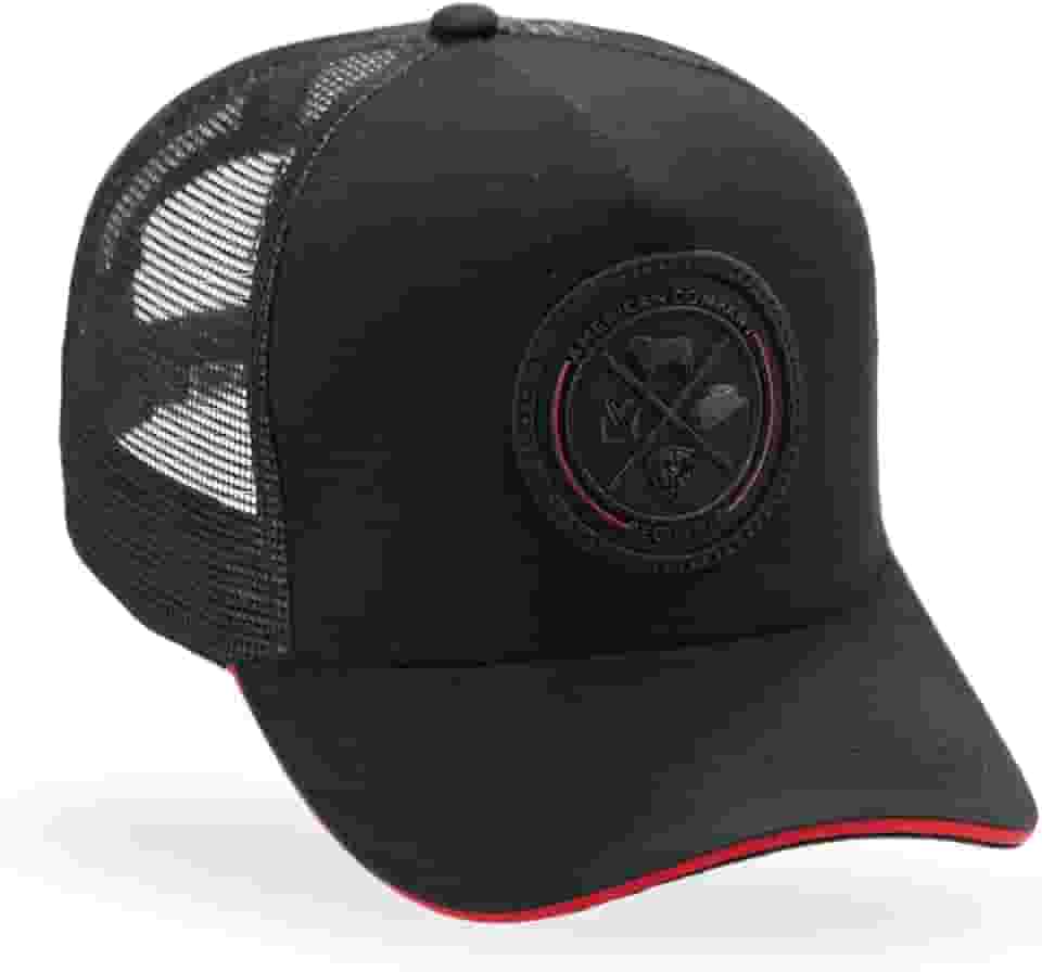 Boné Trucker Preto com Emblema Pecuária Country Preto/Vermelho