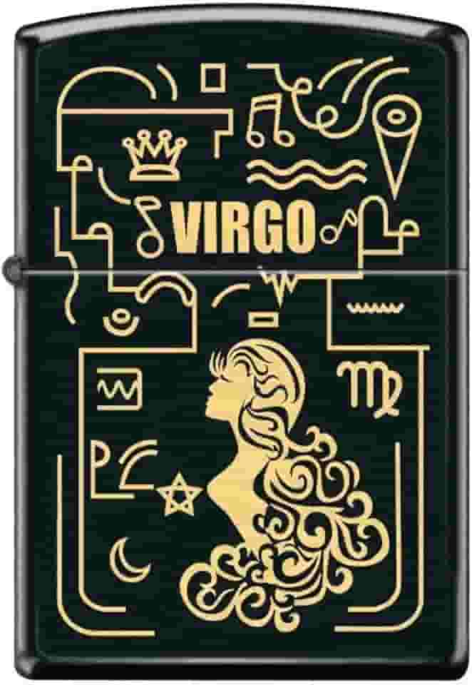 Zippo Isqueiro - Isqueiro Virgem Zodíaco Preto Fosco à Prova de Vento #Z5309