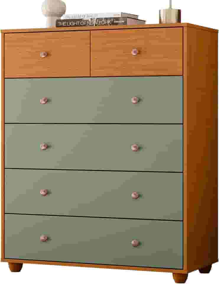 Cômoda 6 gavetas Vittoria Cinamomo/Salvia Moveis Albatroz