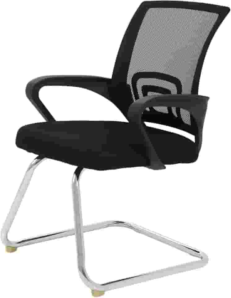 Cadeira De Escritório Com Base Fixa Cadeiras Inc, Tela Mesh Respirável, Suporta até 120kgs, Base Cromada Anti-Risco, Ergonômica Preta