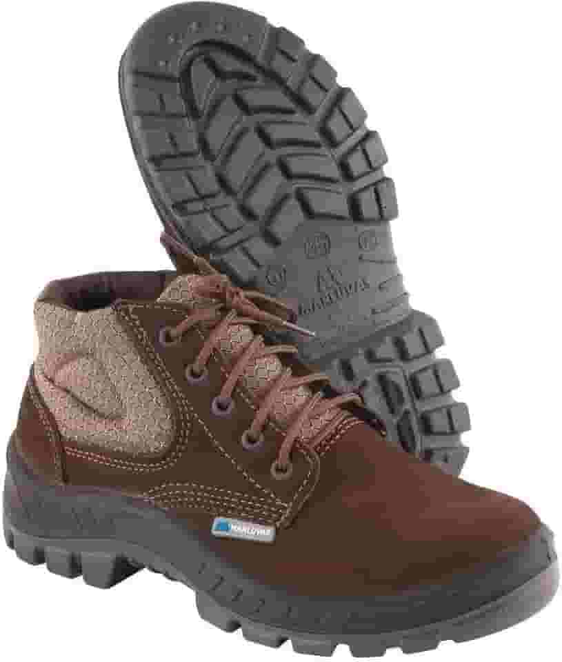 Botina Nobuck Café 50B26-CB-BP Marluvas Biqueira Plástica